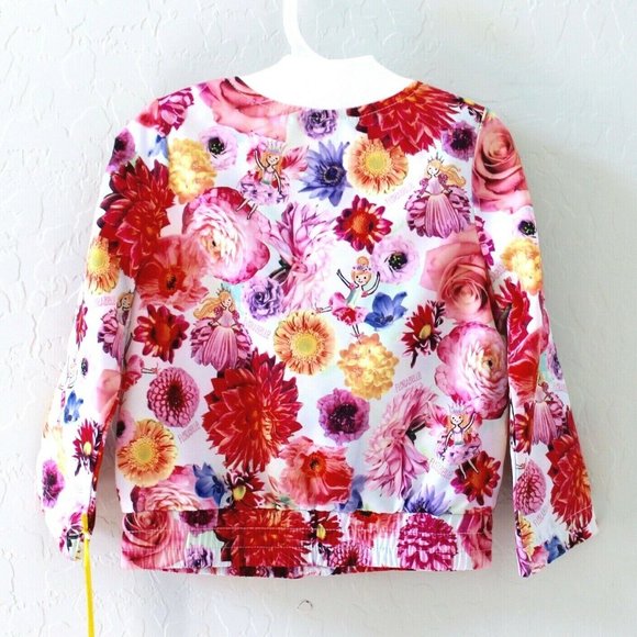 Florabelle Long Sleeve Floral Zip Bomber Jacket Size 18M - White/Pink - Picture 3 of 5